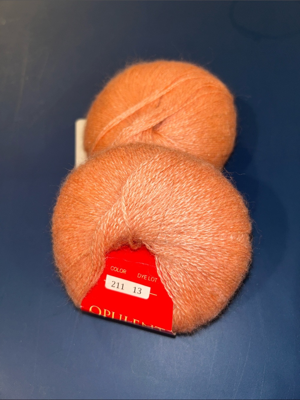 Feza Opulent Mohair Blend Yarn, Light Salmon color, 2 Skein Lot